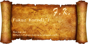 Fuksz Kornél névjegykártya
