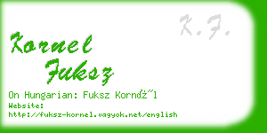 kornel fuksz business card